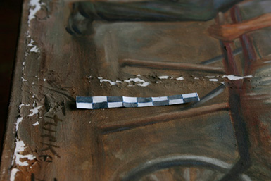 Willy Stucke: Gemälde des Walzwerks Königswinter – Abblätterungen (Detail)