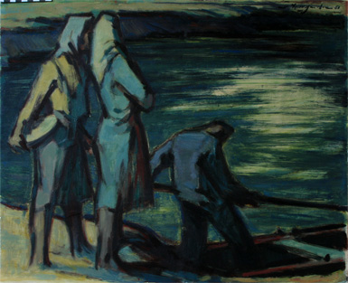 Malerei auf Karton nach Restaurierung